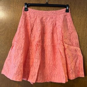 Vince Camuto Peach Textured Lined A Line Skirt Exposed Zipper Back Size 8P